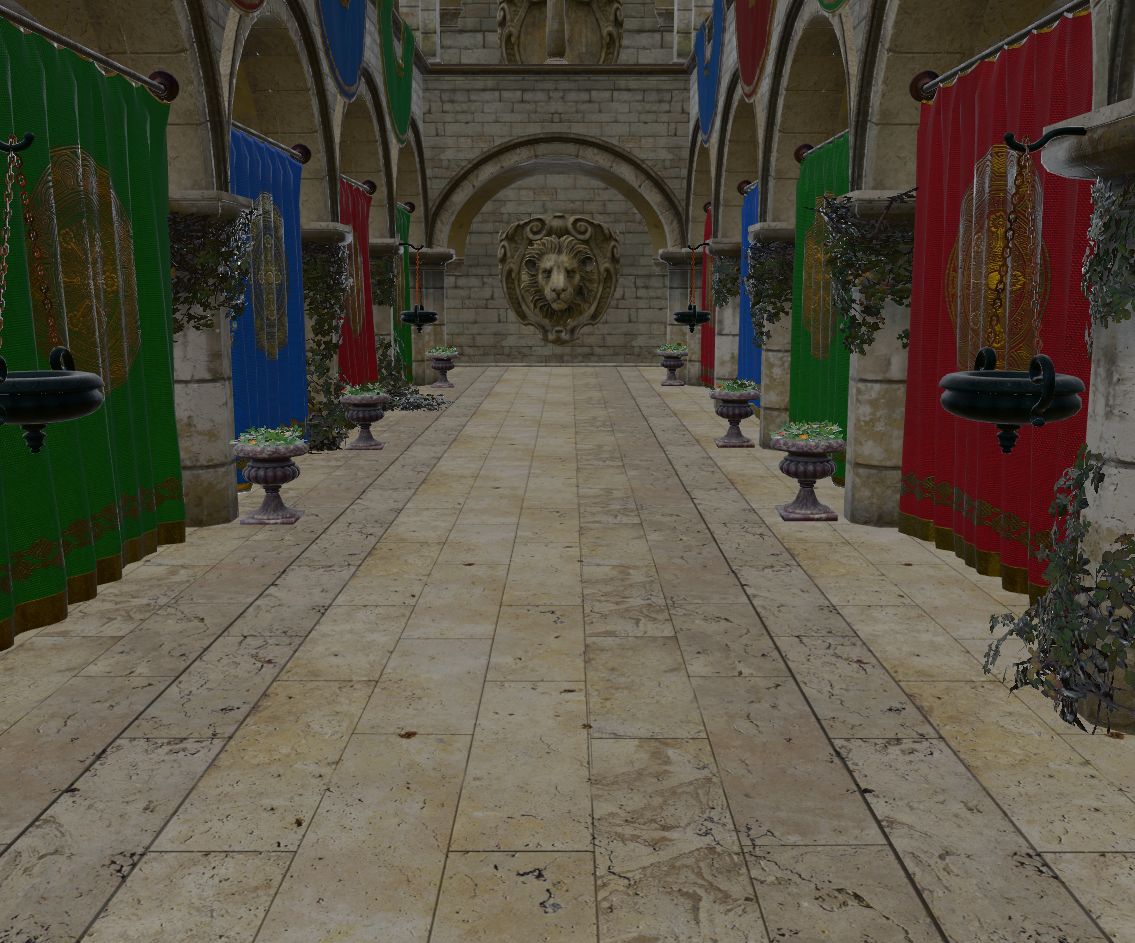Sponza hall – real-time rendering
