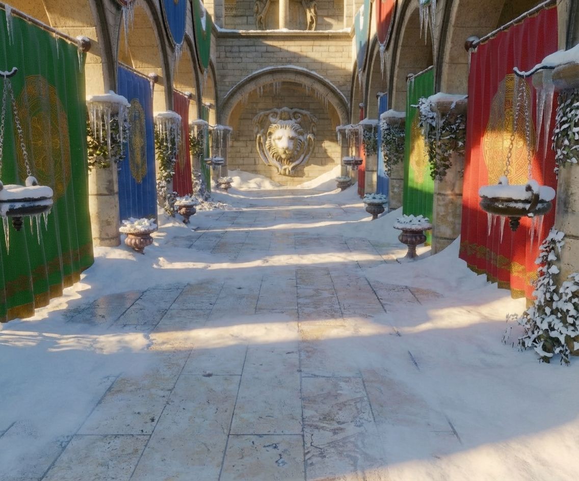 Sponza hall – AI raytraced